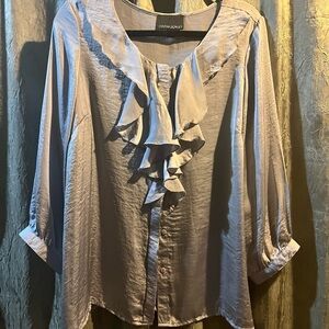 Large Cynthia Rowley Silver Silky Blouse
